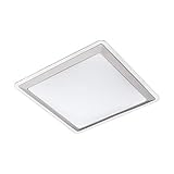 EGLO LED Deckenlampe Competa 1, 1 flammige Deckenleuchte, Material: Stahl und Kunststoff, Farbe: Silber, weiß, L: 43 cm