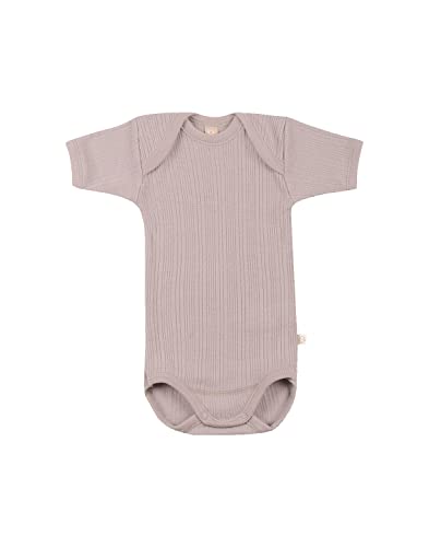 Dilling Kurzarm Body aus natürlicher Merinowolle für Babys Lavendel