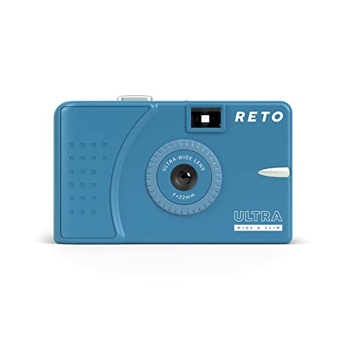 RETO Ultra Wide und Slim 35 mm Wiederverwendbare Tageslicht-Filmkamera – 22 mm Weitwinkelobjektiv, fokusfrei, leicht, einfach zu bedienen (Blau)