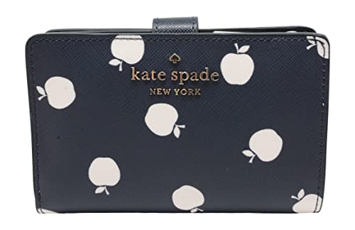 Kate Spade Staci Medium White Apple Compartment Bifold Wallet Blazer Blue Multi, Blazer Blue Multi, Geldbörse