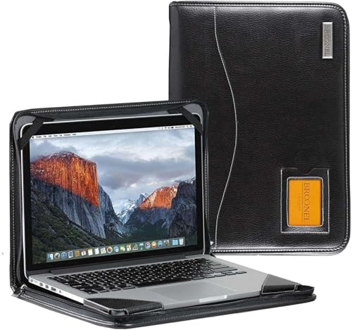 Broonel - Contour Series - Schwarz Leder Laptop Fall/Hülse - Kompatibel mit dem Dell Latitude 7440 14" Laptop