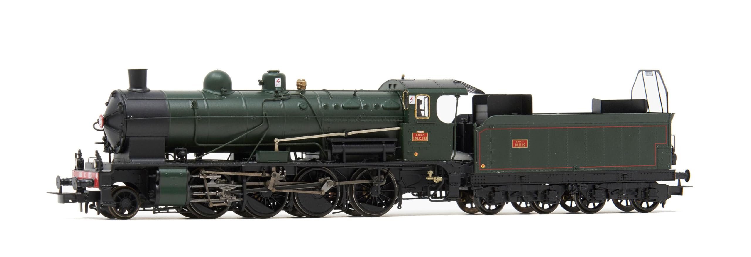 Jouef HJ2415 SNCF 140C Dampflokomotive grün/schwarz/rot III
