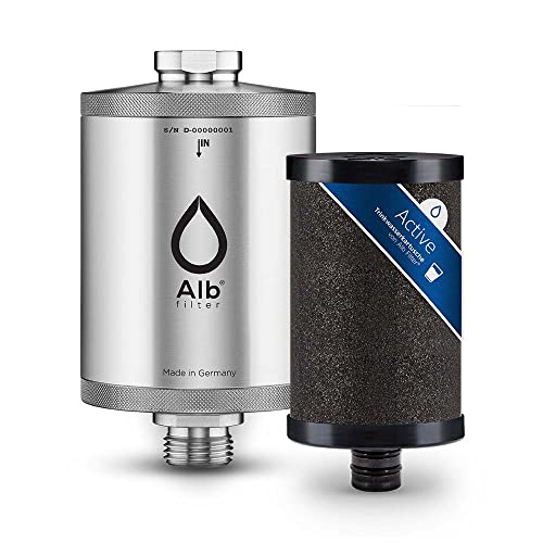 Alb Filter® Active Trinkwasserfilter reduziert Schadstoffe, Schwermetalle Edelstahl Natur