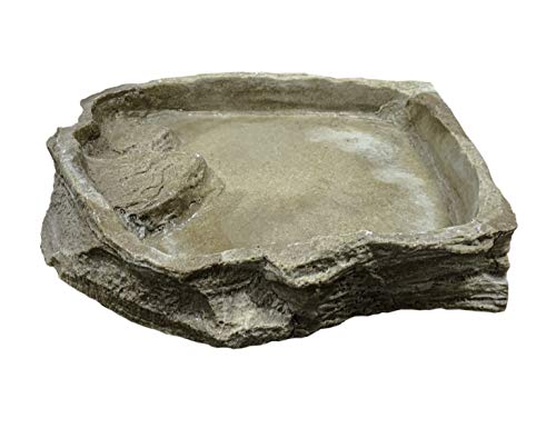 Dragon - Wasserschale - Futternapf - Eckfelsschale XXLarge Sand Stone 3000ml 43x40x8cm