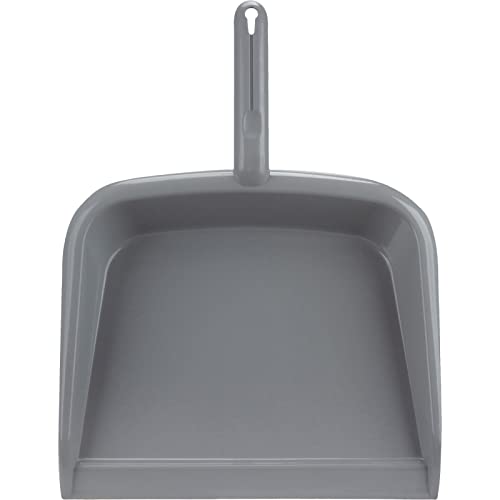 SPARTA Große Hand-Kehrschaufel mit Aufhängeloch, robuste Kunststoff-Kehrschaufel mit breitem Rand für Arbeitsplatten und Oberflächen, Kunststoff, 25,4 cm, Grau