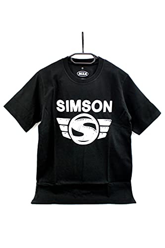 Simson T-Shirt, Shirt in Schwarz 'Simson Logo' aus 100% Baumwolle inkl. Bisomo Sticker, Größe:XS