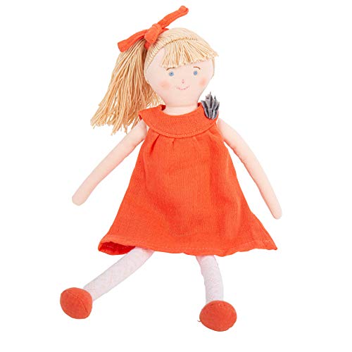 Trousselier - Stofftier – Puppe 30 cm – Bio-Baumwollstoff – ideales Geschenk zur Geburt – maschinenwaschbar – orange organische Farbe – 2 Stück