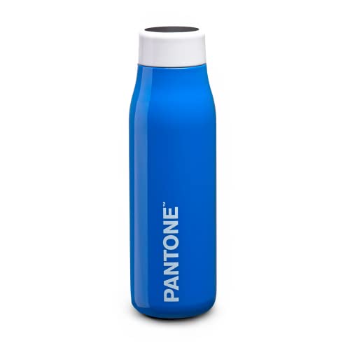 Pantone™ Thermo-Trinkflasche mit Digital-Touchscreen-Display, aus Edelstahl, hält 24 Stunden kalt / 12 Stunden heiß - 500 ml, Blau