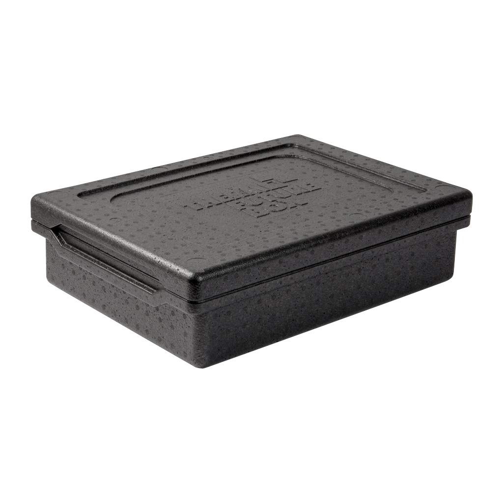 Thermo Future Box Lunchbox Kühlbox Transportbox Warmhaltebox und Isolierbox mit Deckel, Thermobox aus EPP (expandiertes Polypropylen), schwarz, 10 Liter 51 x 36,5 cm Dinnerbox