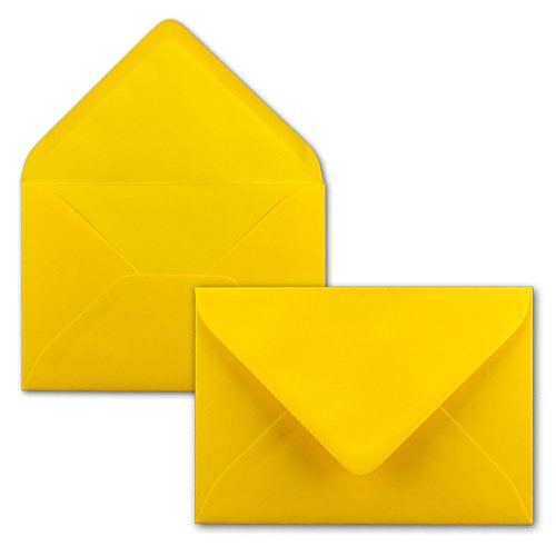 150 Brief-Umschläge - Honig-Gelb - DIN C6-114 x 162 mm - Kuverts mit Nassklebung ohne Fenster für Gruß-Karten & Einladungen - Serie FarbenFroh®