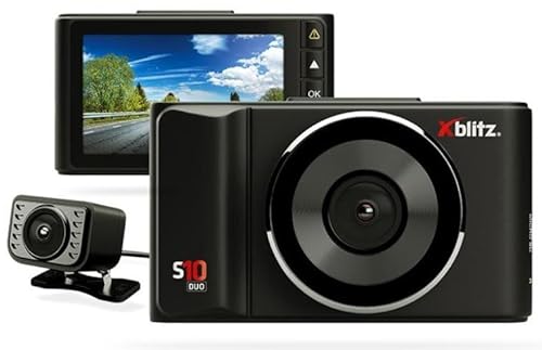 XBLITZ® S10 Duo, Dashcam Full HD Autokamera, Front- und Rückkamera, 150° Weitwinkelobjektiv, Loop-Aufnahme, G-Sensor, Parkmodus, 6 Glaslinsen, aktiver Griff, 2.4 Zoll