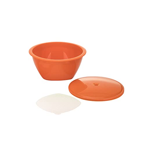 Börner Multimaker + Multiplate in orange - Salatschüssel - to Go mit Deckel - Kunststoff