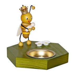 Rudolphs Schatzkiste Teelichthalter Sammelfigur Bienenkönigin Höhe 9cm NEU Teelichtständer Holztier Frühlingsdeko