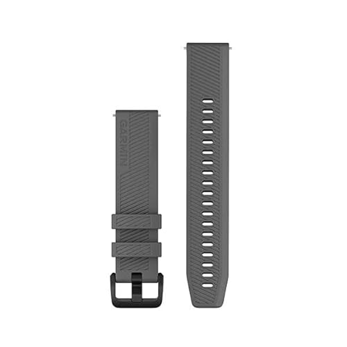 Original Garmin Armband, 20 mm, Schnellverschluss, Silikon, Slate Gray, Slate Gray, 20mm, Casual