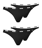 PUMA Damen Iconic Bikini Slips Slip Brief Pantys 4er Pack, Farbe:Schwarz;Wäschegröße:S;Artikel:-200 Black