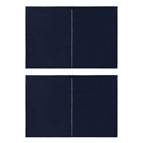 yorten 2 Seitenteile mit Fenster Reißverschluss Partyzelt-Seitenwände 2 Stück PE 300 x 195 cm (L x H) Blau für den Außenbereich