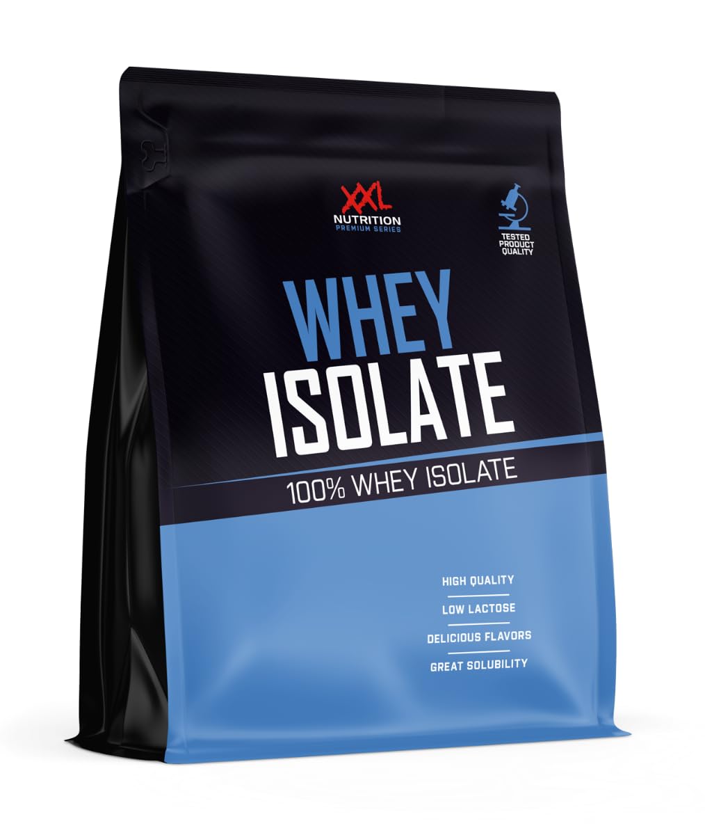 XXL Nutrition - Whey Isolate - Höchste Qualität Molkenprotein-Isolat, nur 0,8% Laktose - Eiweiss Pulver Isolat - Erdbeere Banane 2500 Gramm