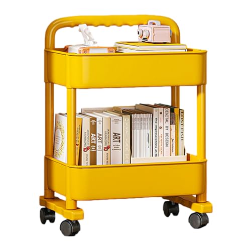 NGUMMS Beweglicher Bücherregalwagen | Mobiler Bücherregalwagen,Beweglicher rollender Büropapier-Organizer mit Rollen für Schlafzimmer, Wohnzimmer, Waschküche, Küche