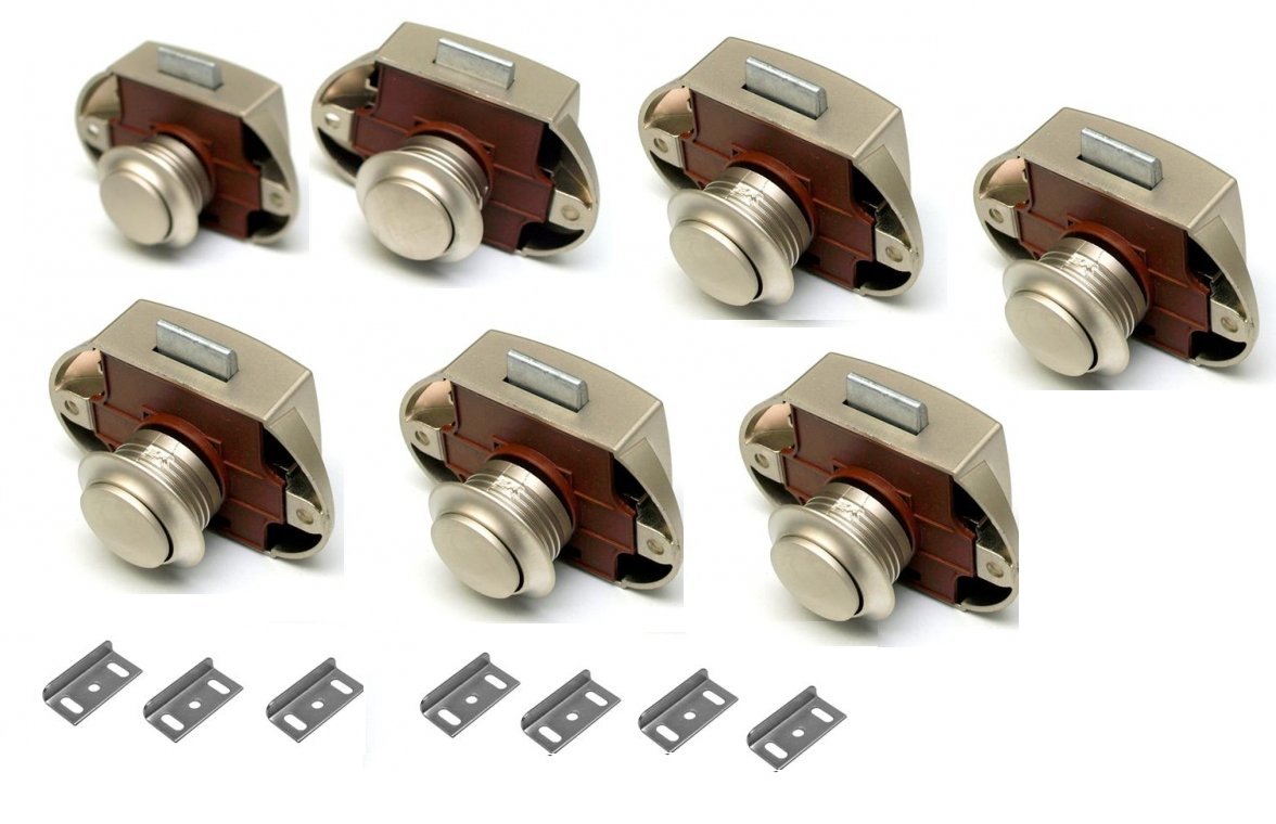 Premium Push Lock Schlösser - 7er Set - silber (vernickelt)