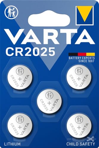 VARTA Batterien Electronics CR2025 Lithium Knopfzelle 3V Batterie 50er Pack Knopfzellen in Original 5er Blisterverpackung