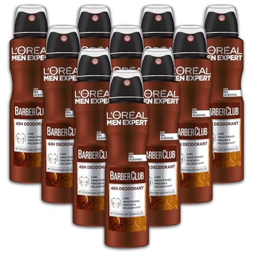 10 er Pack MEN EXPERT Deospray Barber Club Deodorant Deo 10 x 150 ml