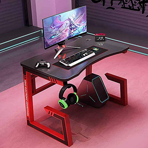 KANBUN G-Bein-Computerspieltisch, Heimbüro ist fest und verbreitert, multifunktionaler, ergonomischer, bequemer Schreibtisch, Schreibtisch, rot, 120 x 60 x 75 cm
