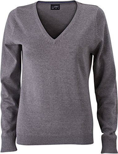 James & Nicholson Klassischer Baumwoll-Pullover (XL, grey-heather)