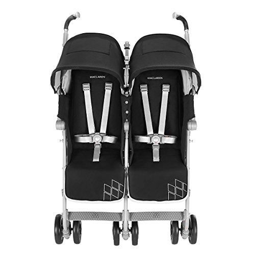 Maclaren Twin Techno Buggy - Für Neugeborene+. Voll ausgestattet, leicht, kompakt und einfach zu manövrieren. Passt durch gewöhnliche Türrahmen und verfügt verstellbare Sitze. Zubehör inklusive
