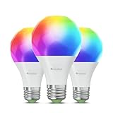 Nanoleaf Matter Essentials Glühbirne, 3 Smarten RGBW E27 LED Lampen - über Thread, Bluetooth 16 Mio. Farben , Bildschirm Sync, Funktioniert mit Google Home Apple, Deko und Gaming