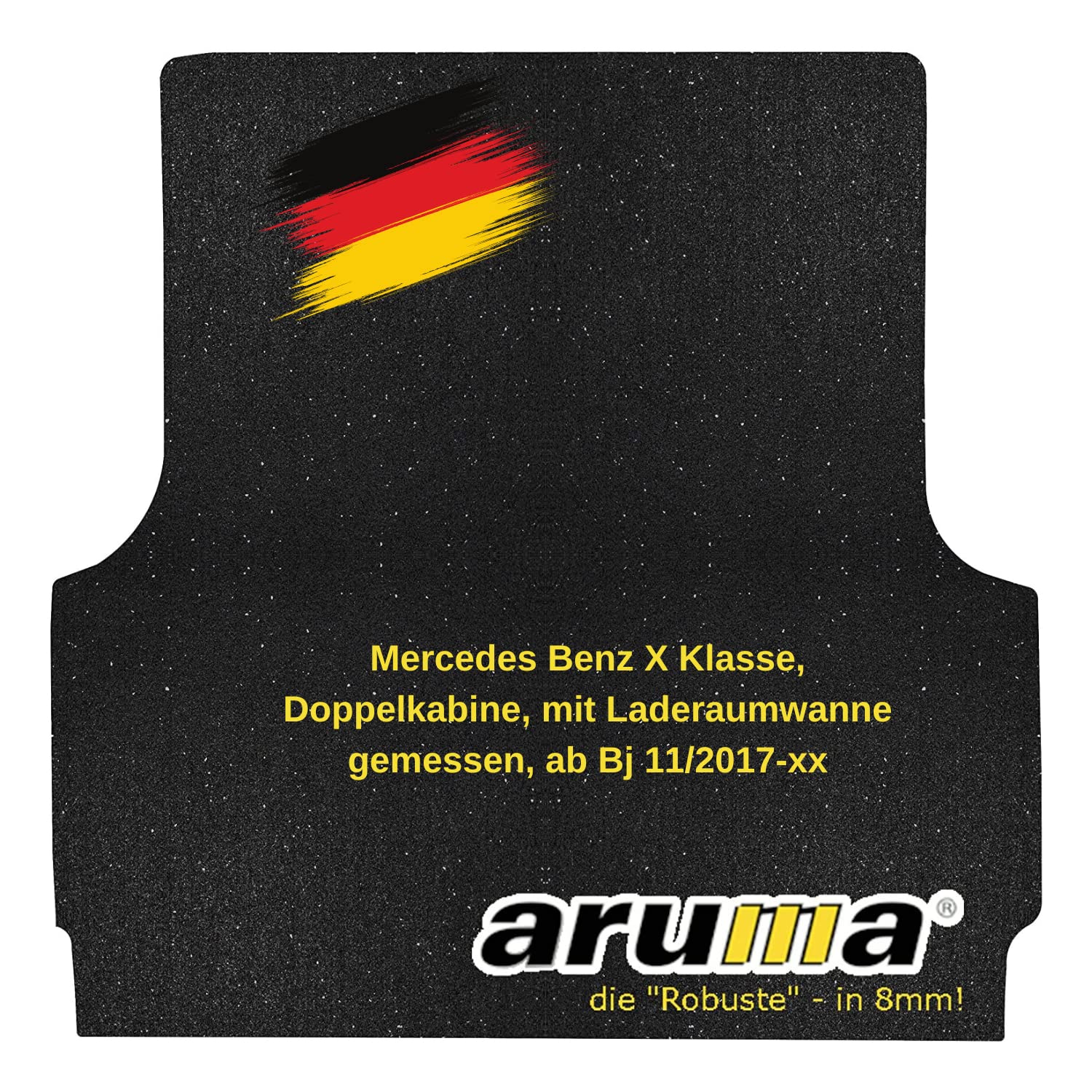 aruma® Antirutschmatte Laderaummatte kompatibel für Mercedes Benz X Klasse, Doppelkabine, mit Laderaumwanne gemessen, ab Bj 11/2017-xx | rutschfeste Unterlage | Schützt vor Verschmutzung