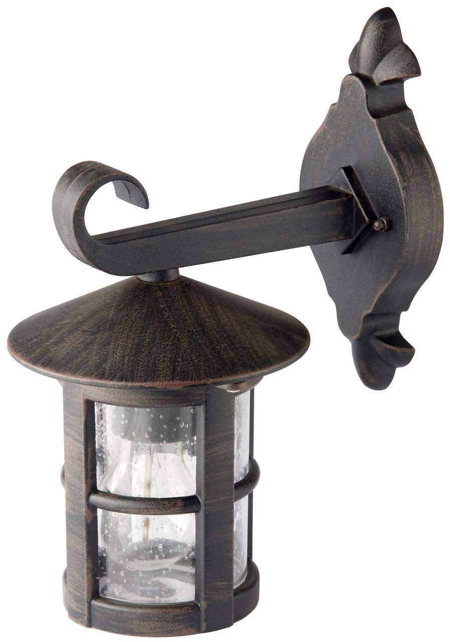 BRILLIANT Lampe Jordy Außenwandleuchte hängend schwarz-rost-braun/gewischt | 1x A60, E27, 60W, geeignet für Normallampen (nicht enthalten) | IP-Schutzart: 44 - spritzwassergeschützt