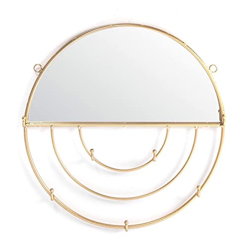CIAL LAMA Wandhaken mit Spiegel Schmuckkasten Dekorative Garderobe Gold 31 cm