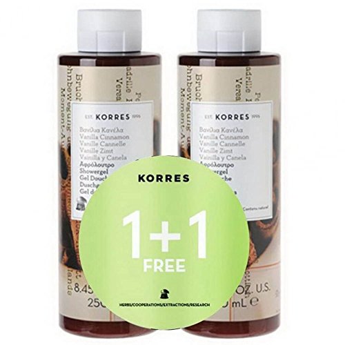 Korres Vanilla & Cinnamon Showergel 250ml & 1 FREE