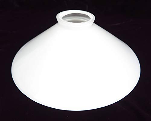 Lampenschirm antik-Stil weiß Glas Glasschirm kegelförmig Milchglas matt Jugendstil