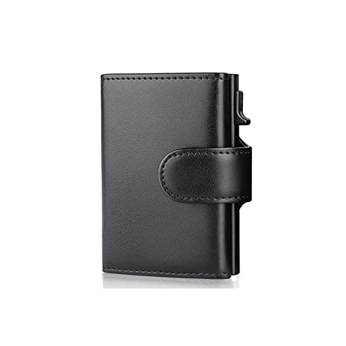 AQQWWER Herren Geldbörse Mode Aluminium Kreditkarte Brieftasche Multifunktionale Blockierung Trifold Smart Männer Geldbörsen Leder Slim mit Münztasche