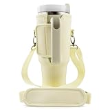 GKEVER Tragetasche für Wasserflaschen, geeignet für Stanley Trinkbecher, mit Handyfach für Flaschentasche mit verstellbarem Schultergurt, Stanley Cup-Zubehör (weiß)