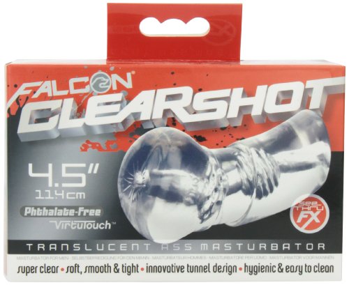 Falcon - Clear Shot Translucent Ass Masturbator - Masturbator mit Anal Öffnung aus gefühlsechtem Virtotouch Material - durchsichtig - ca. 11,5 cm lang
