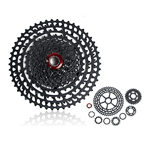 NCBH 10/11/12 Fach Kassetten,Mountain Bike Kassette,Kassette 10 11 12-Fach 11-50T 11-52T Freewheel,für Mountainbikes, Rennrad, MTB,Schwarz,12 Speed 52T