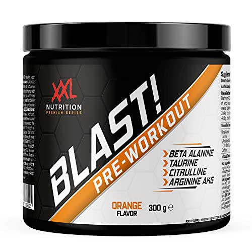 XXL Nutrition - Blast! Pre Workout Pulver - Orange - Pre-Workout Booster mit Koffein - 300 Gramm
