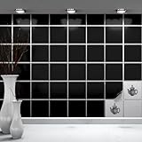 FoLIESEN Fliesenaufkleber für Bad und Küche - 10x10 cm - schwarz glänzend - 240 Fliesensticker für Wandfliesen