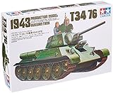 TAMIYA 35059 1:35 Russischer KPz T-34/76 1942/43 (3), Modellbausatz,Plastikbausatz, Bausatz zum Zusammenbauen, detaillierte Nachbildung, grün, Mittel