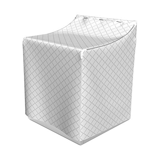 ABAKUHAUS Grau Waschmaschienen und Trockner, Einfache Monochrom Muster Geometrische verlinkte Formulare auf einfachen Hintergrund Moderne, Bezug Dekorativ aus Stoff, 70x75x100 cm, Weiß grau