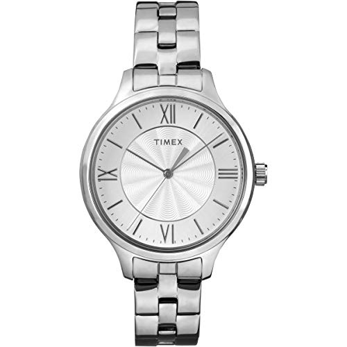 Timex Damen Analog Quarz Uhr mit Edelstahl Armband TW2R28200