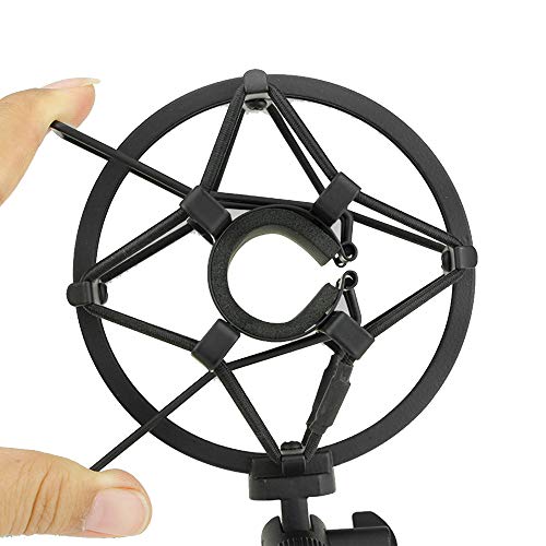 Mic Shock Mount Holder Mic Cradle with Cold Shoe Anti-Vibration High Isolation Metal Clip