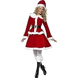 Smiffys, Damen Weihnachtsfrau Kostüm, Jacke, Rock, Mütze, Gürtel und Muff, Größe: M, 36989