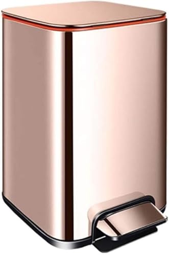 InLiMa Mode Papierkorb, Mülltonne, Indoor-Mülltonne, Roségold-Mülltonne, Tret-Mülltonne, Küchen-Mülltonne Platzsparend (Color : Rose Gold, Size : 8L)