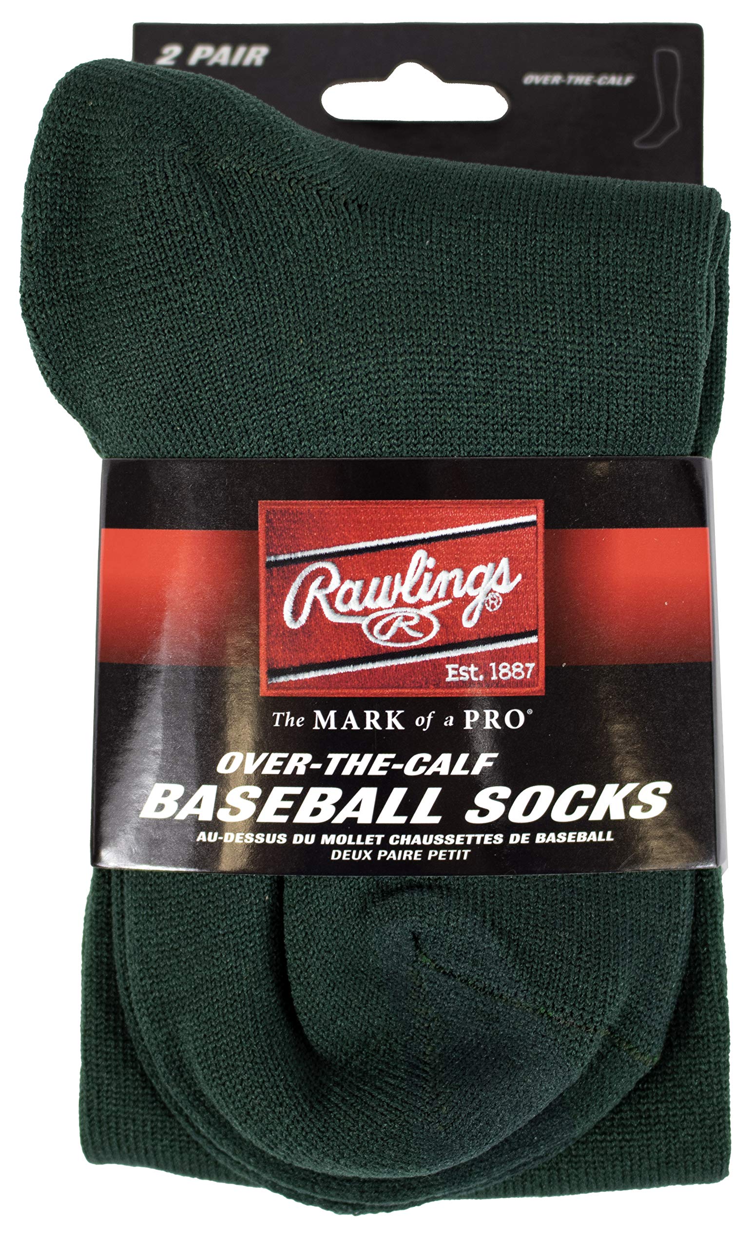 Rawlings Baseball/Fastpitch Softball-Socken, 2 Paar, verschiedene Größen/Farben
