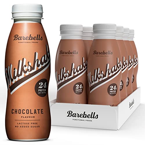 Barebells Cremiger Eiweiss shake – zuckerarm, 24 Gramm Protein pro Flasche, laktosefrei – Chocolate Milkshake, 8 x 330ml