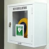 MedX5 PAD350P 8 Jahre Garantie, Laien Defibrillator AED, halbautomatischer Defibrillator mit HLW Unterstützung + Metallwandkasten ohne Alarm