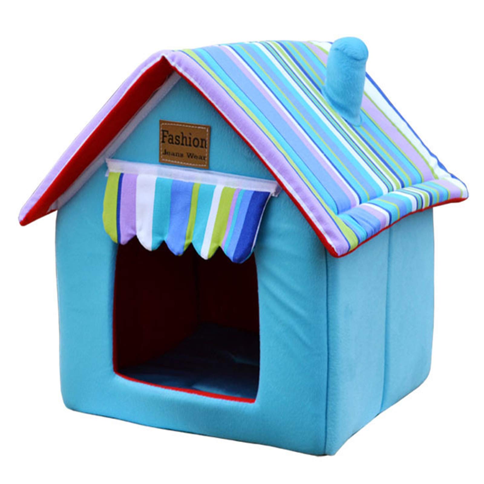 Hundebett mit Dach, orthopädisches Weidenkissen, gemütlich, beruhigend, warm, waschbares Schlafzelt